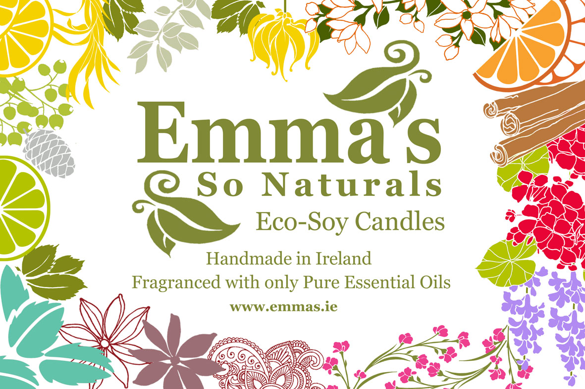 Emma's So Naturals(tm) Logo Banner with flowers surround.