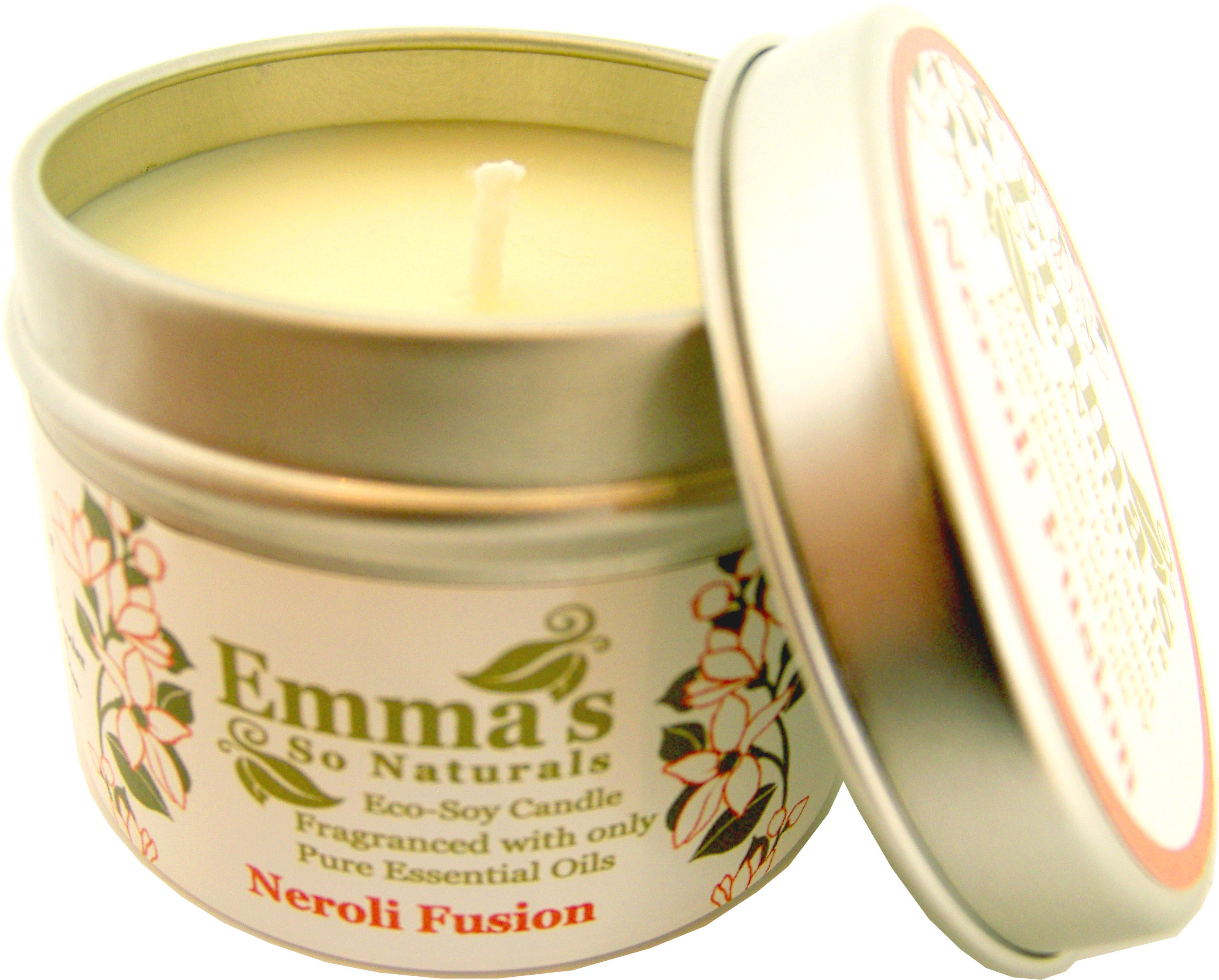 Emma's So Naturals Neroli Eco-Soy Candle Tin Open