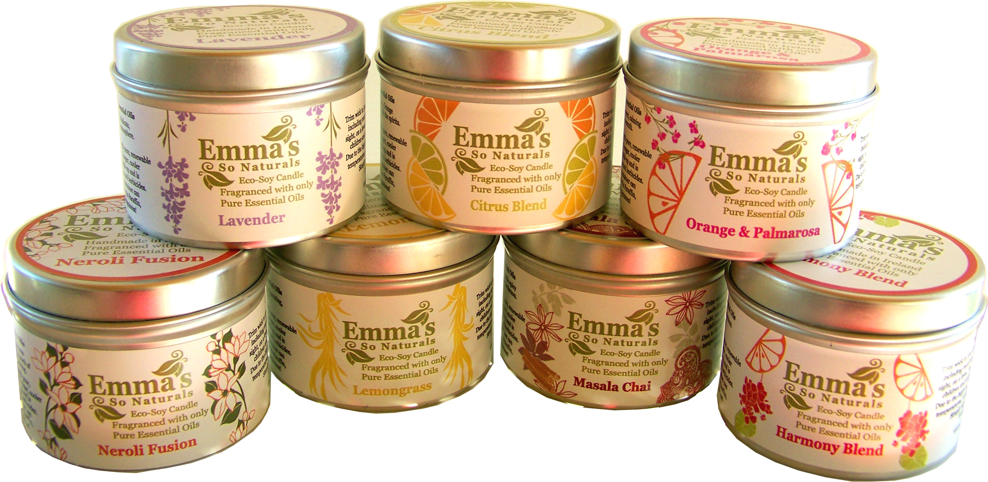 Emma's So Naturals Tin Candles Collection