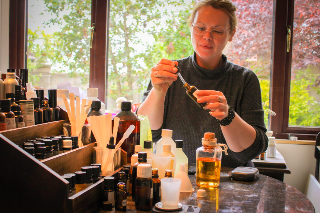Emma Fallon of Emma's So Naturals Creating her Natural Perfume Blends of Essential Oils 2022