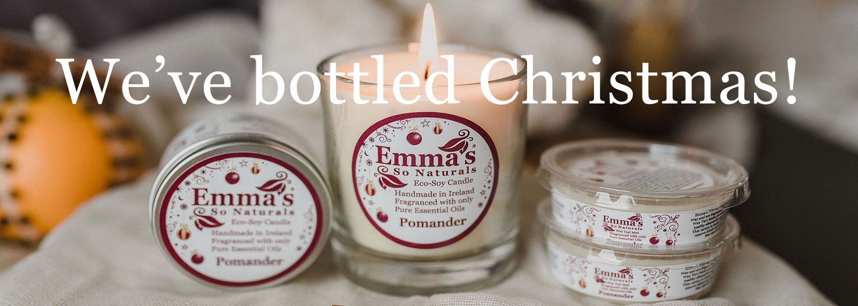 Emma's So Naturals Pomander Candles collection We've Bottled Christmas